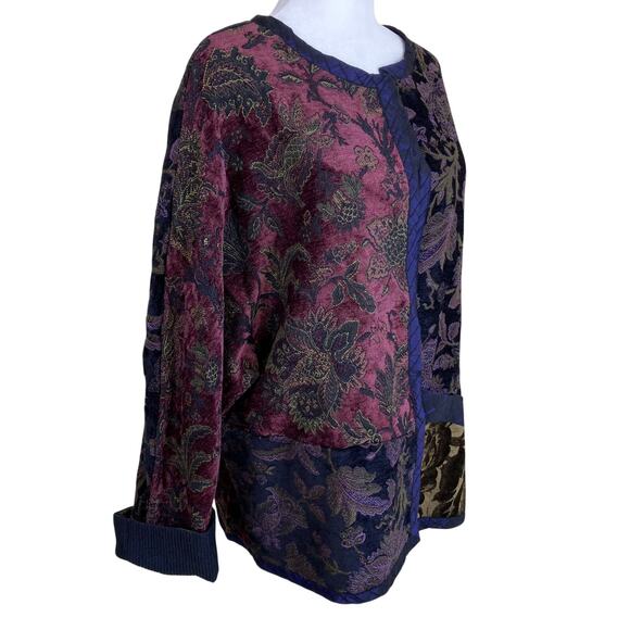 Mary Lynn O'Shea Sz M Art To Wear Handmade Floral Woven Tapestry Jacket Blazer - Picture 3 of 16